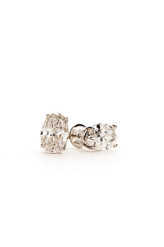 Oval Diamond Earrings