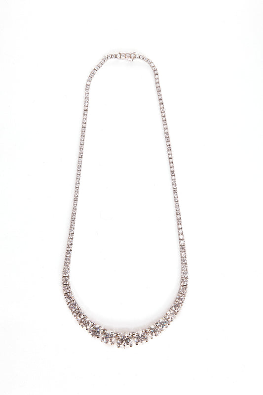 Graduated Four Prong Tennis Necklace