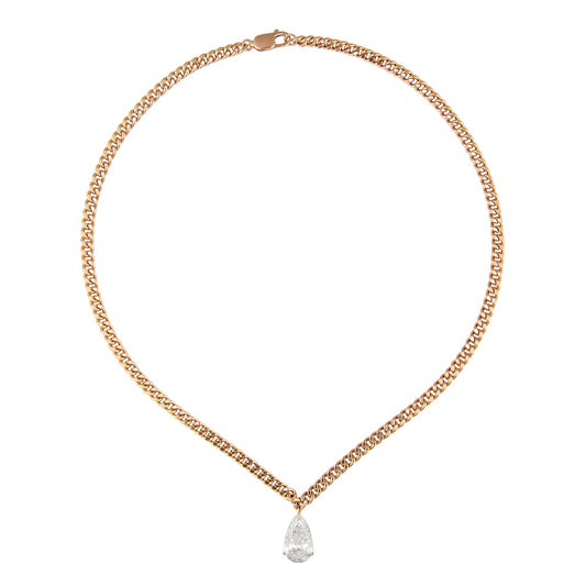 Pear Diamond Cuban Pendant