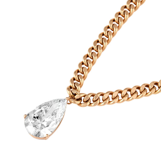 Pear Diamond Cuban Pendant