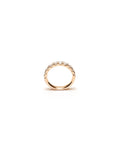 Load image into Gallery viewer, Gold ring with diamond small stones on a white background
