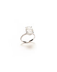 Load image into Gallery viewer, round diamond silver ring on a white background
