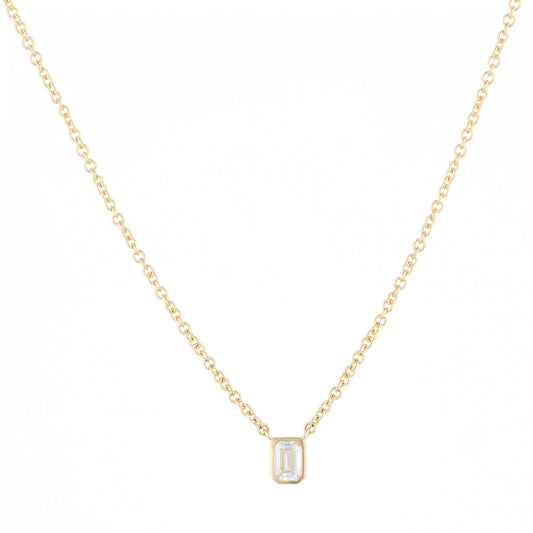 Emerald Bezel Diamond Pendant