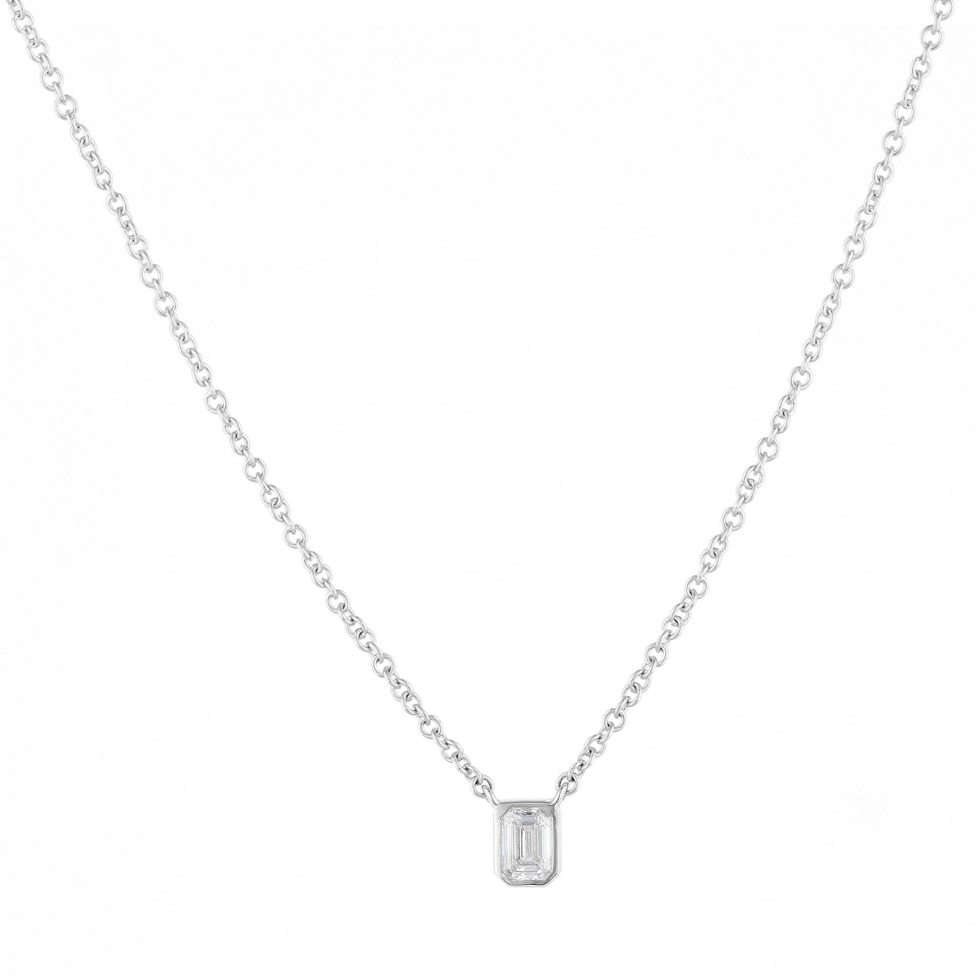 Emerald Bezel Diamond Pendant