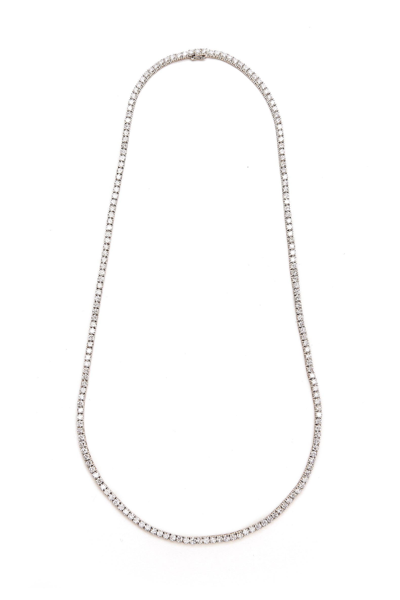 Uniform Four Prong Round Tennis Necklace