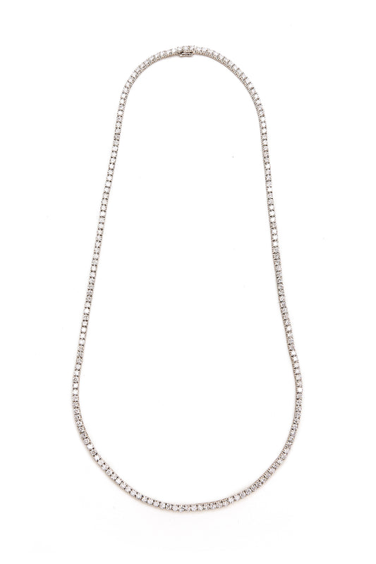 Uniform Four Prong Round Tennis Necklace