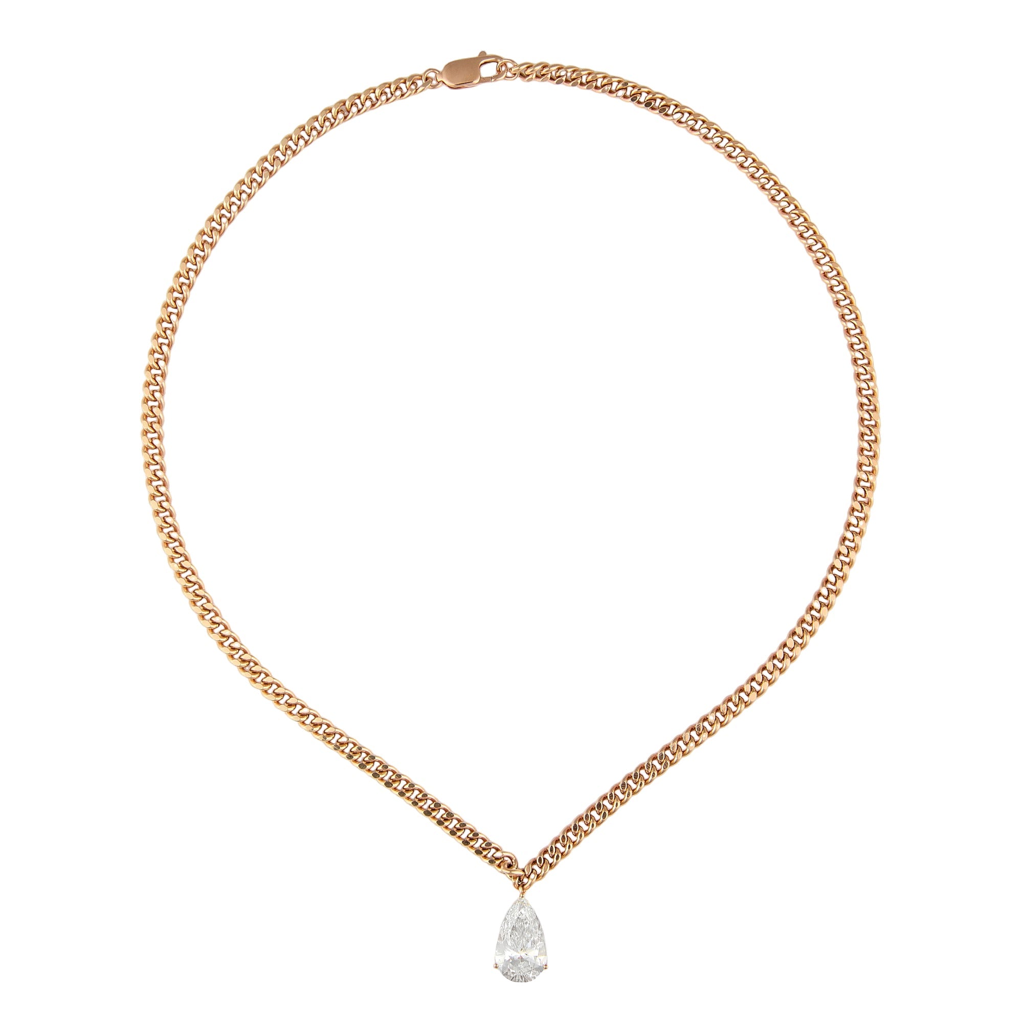 Pear Diamond Cuban Pendant