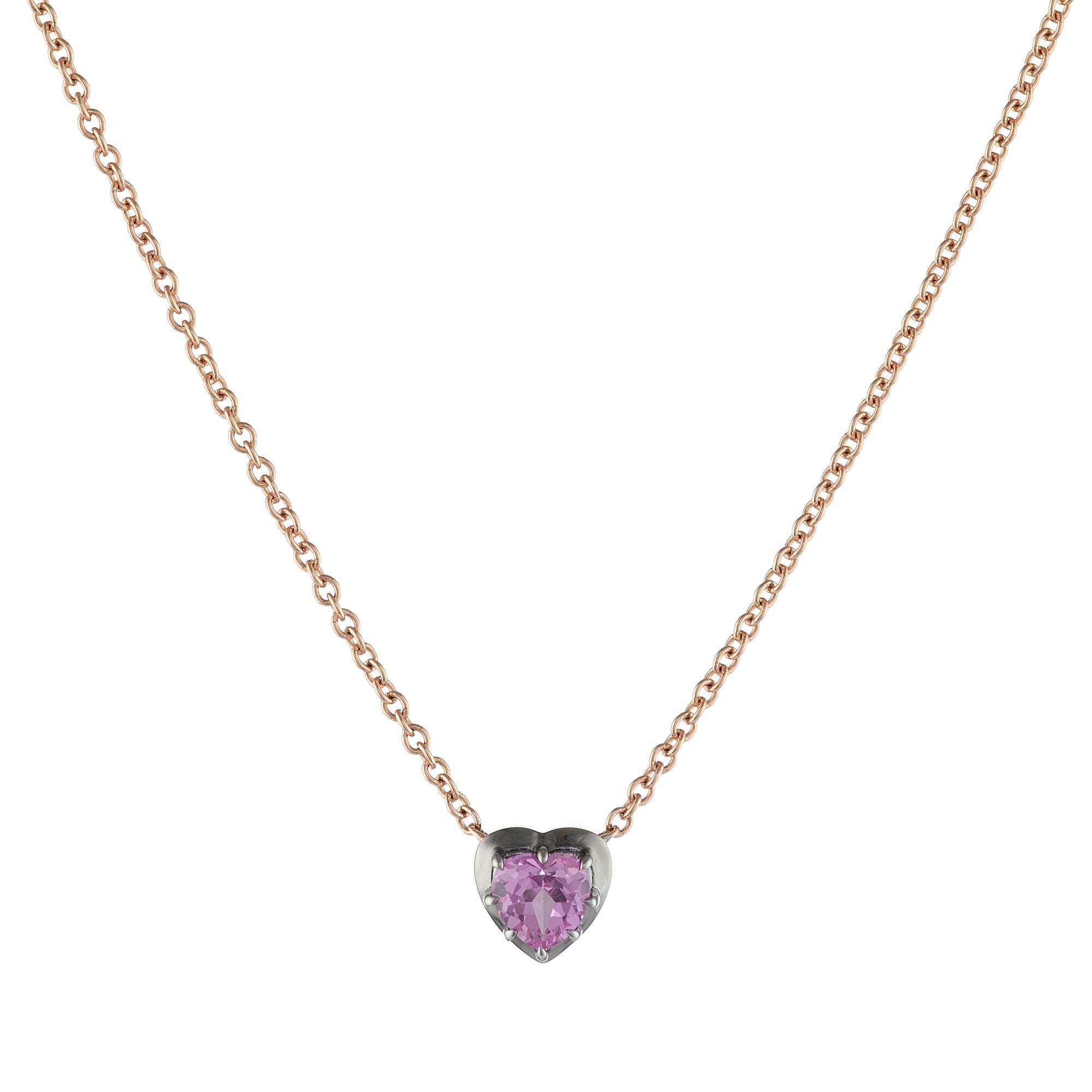 Pink Sapphire Heart Pendant