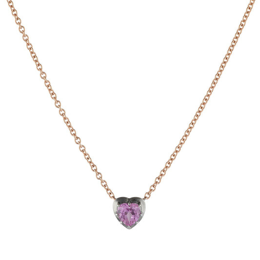 Pink Sapphire Heart Pendant