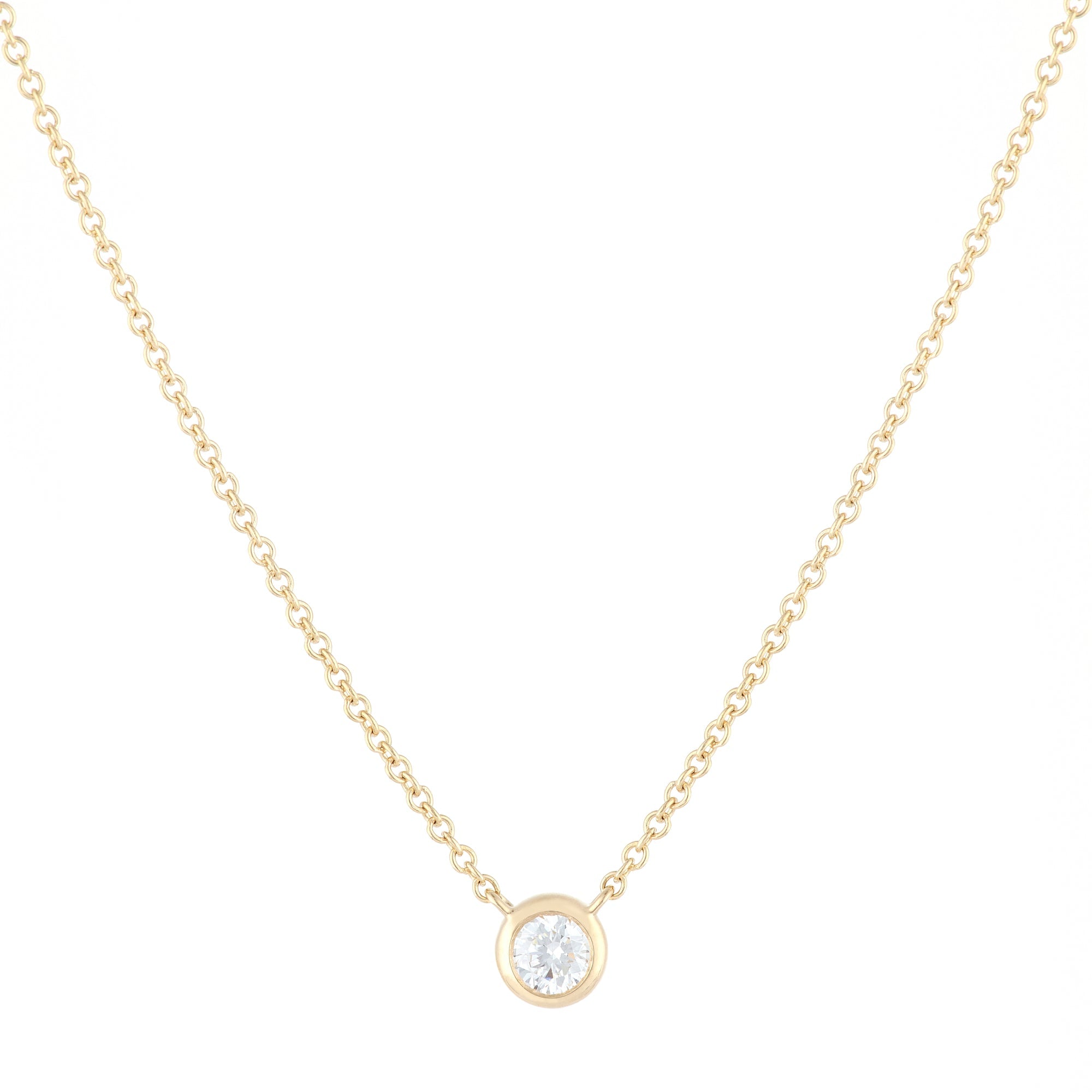 Round Bezel Diamond Pendant