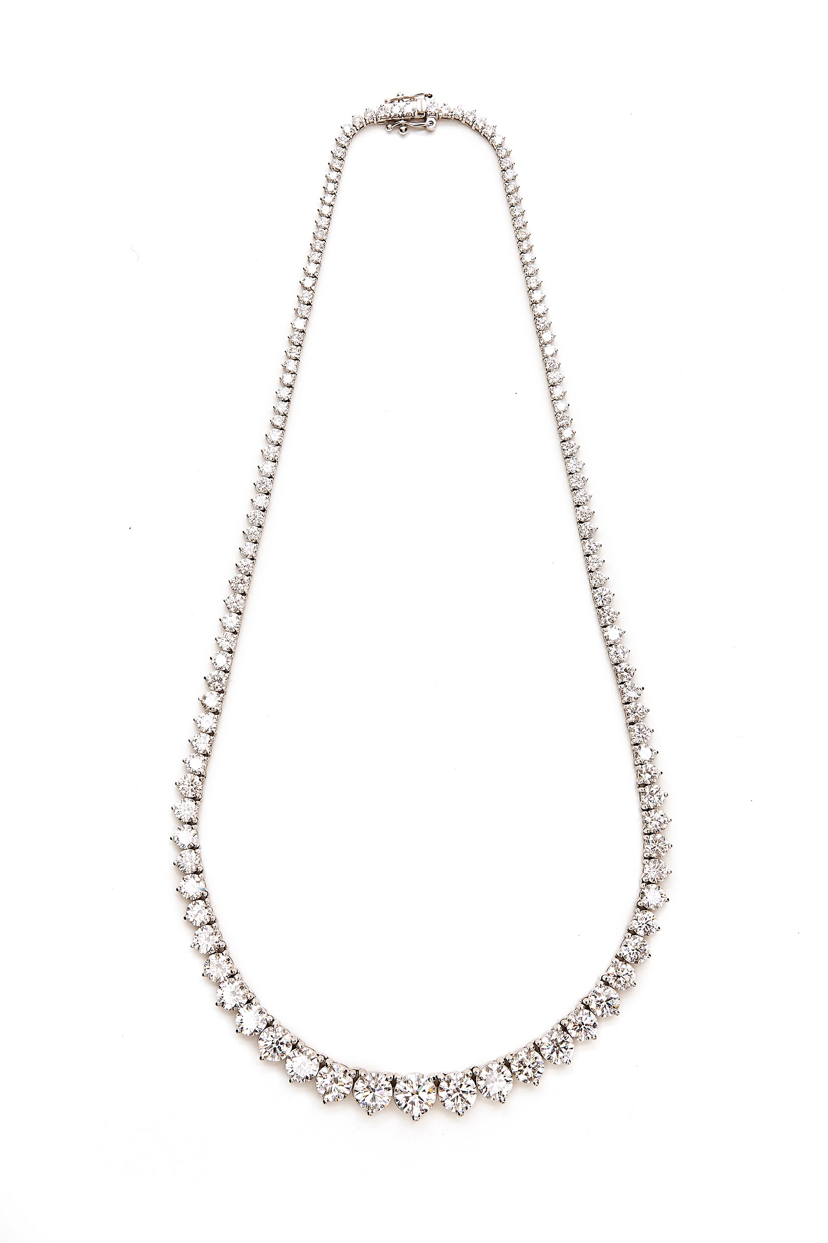 Graduated Three Prong Tennis Necklace