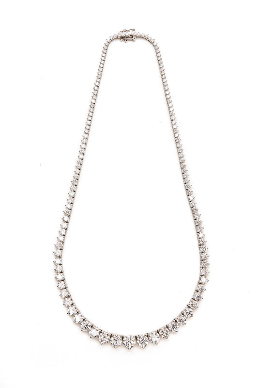 Graduated Three Prong Tennis Necklace